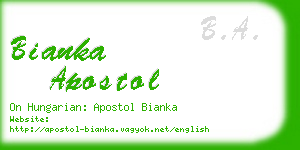 bianka apostol business card